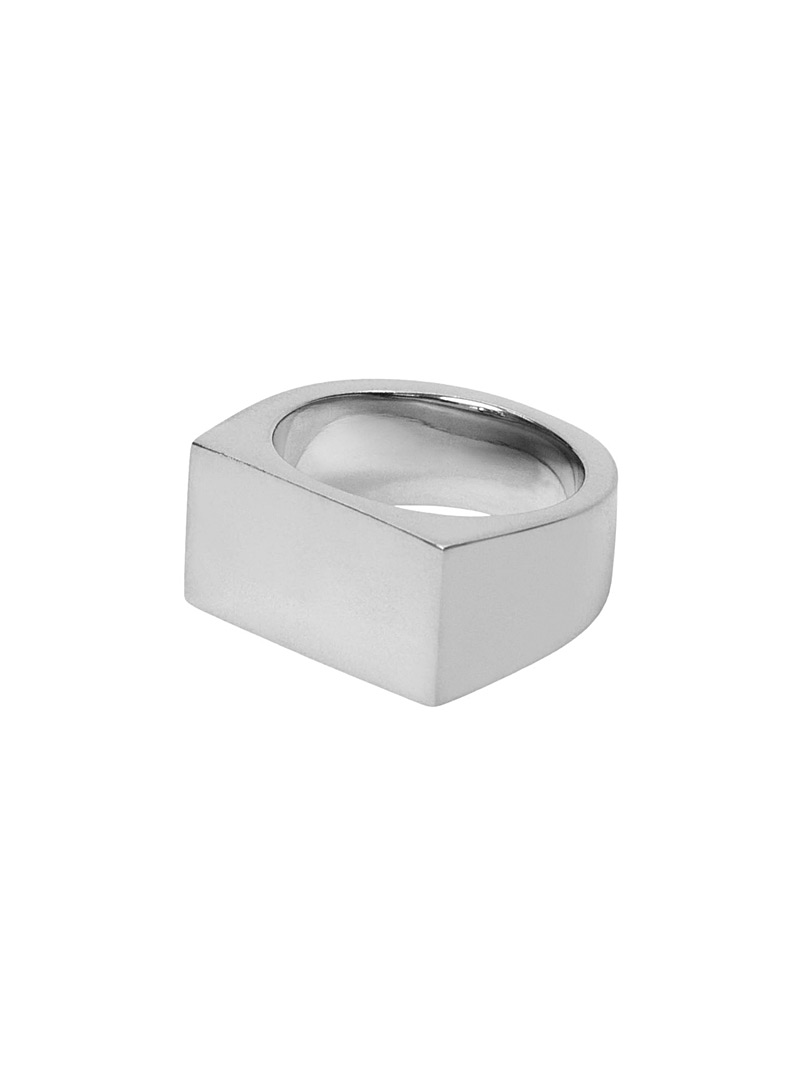Obakki Silver Upcycled rectangular silver ring for error
