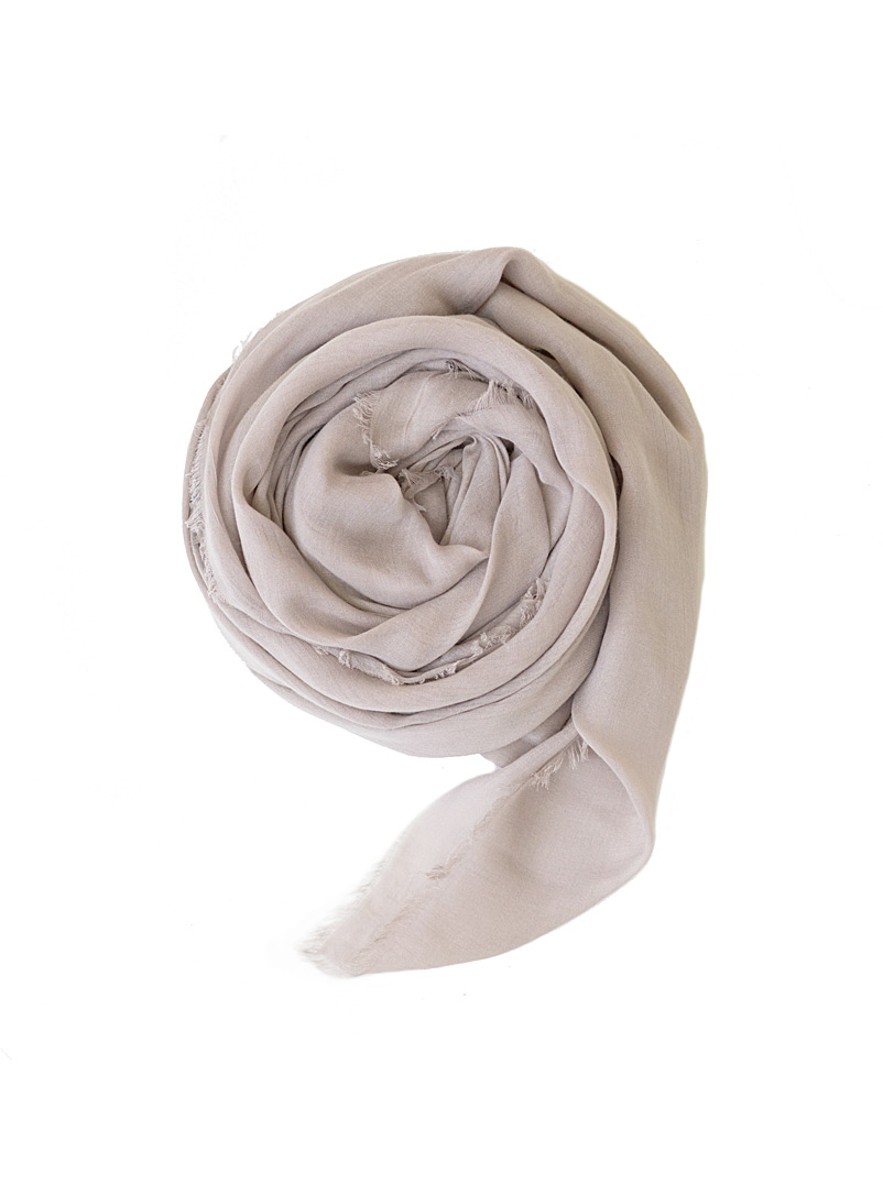 Obakki Cream Beige Solid humanitarian scarf for women