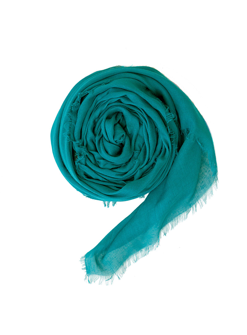 Obakki Teal Solid humanitarian scarf for women