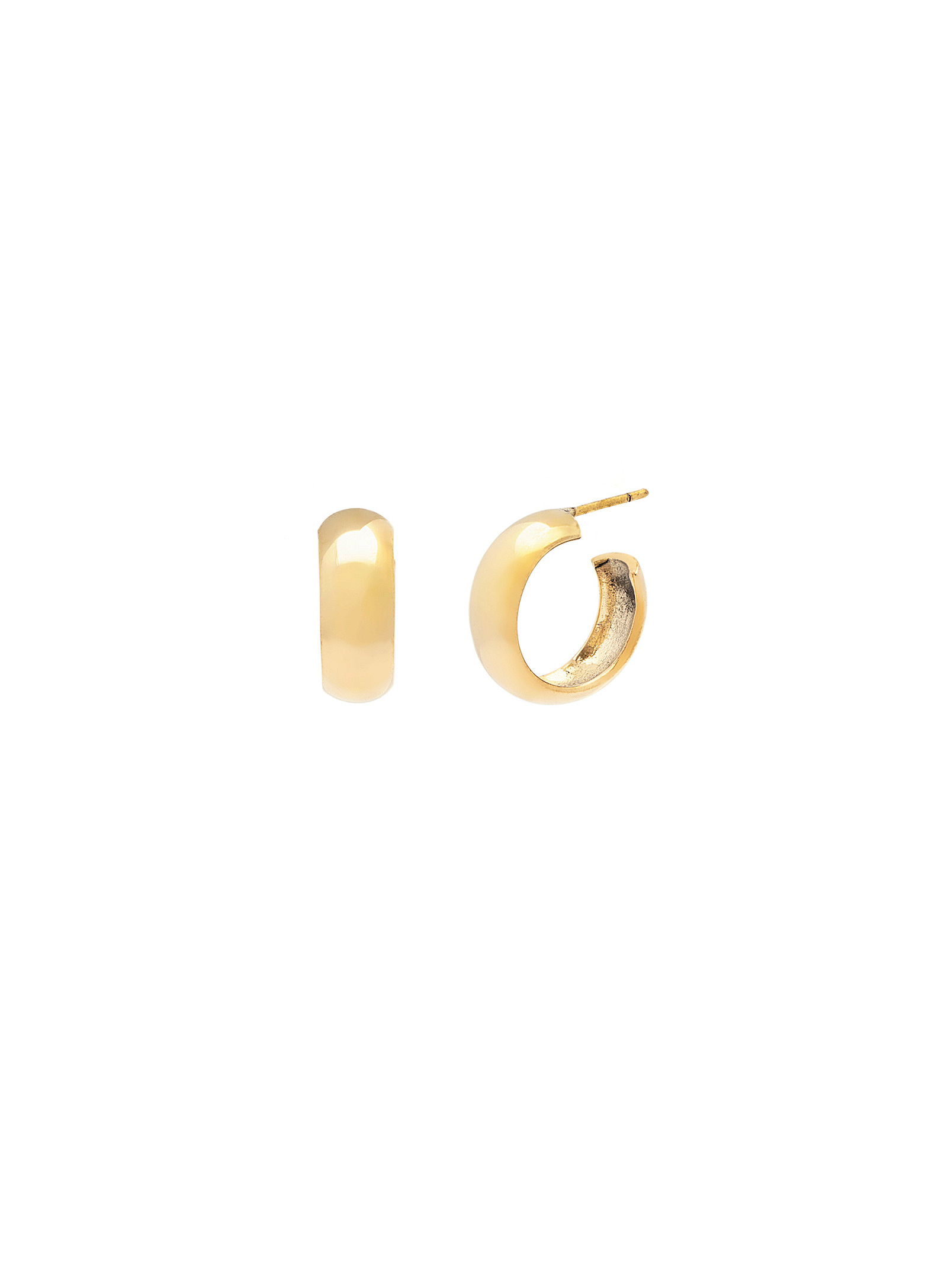 Obakki - Upcycled brass small sleek golden Hoop Earrings