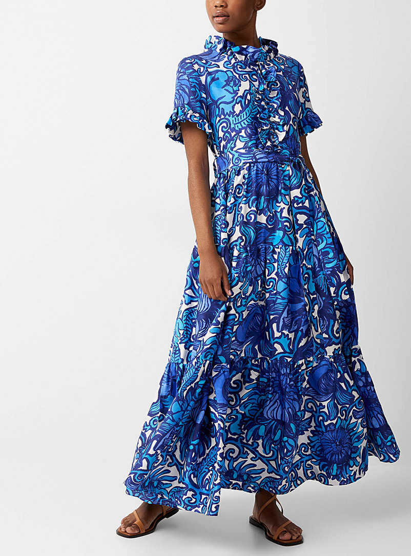 La DoubleJ Blue Long And Sassy Anemone dress for women