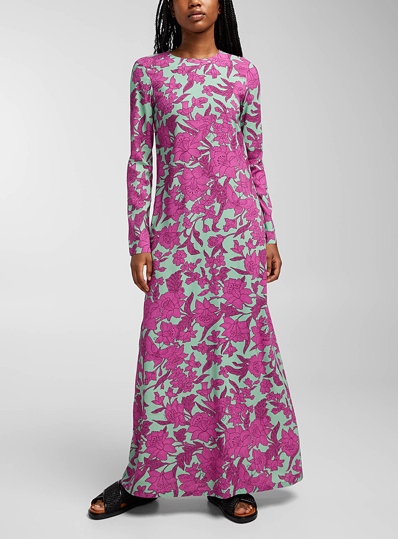 La DoubleJ: La robe Swing Lilium Purple Pourpre à motifs pour femme