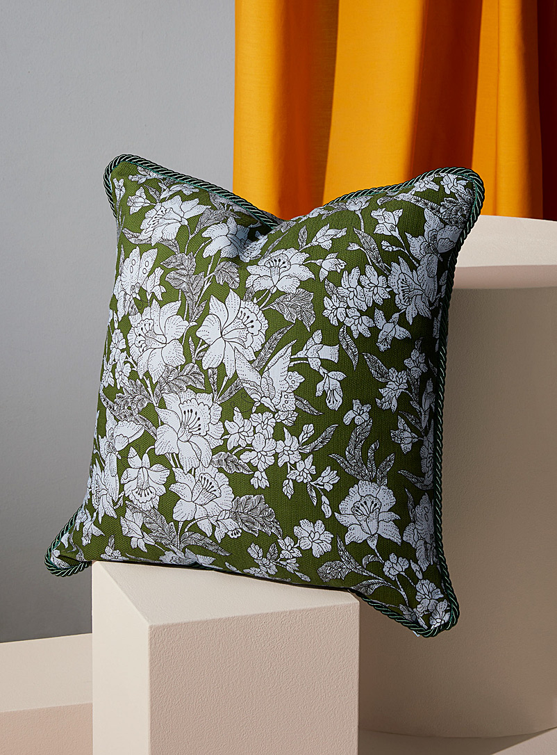 La DoubleJ Patterned Green Captivating print cushion for women