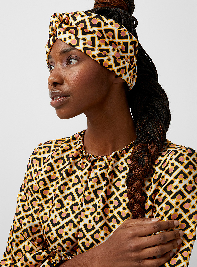 La DoubleJ Patterned Brown Pinup headband for women