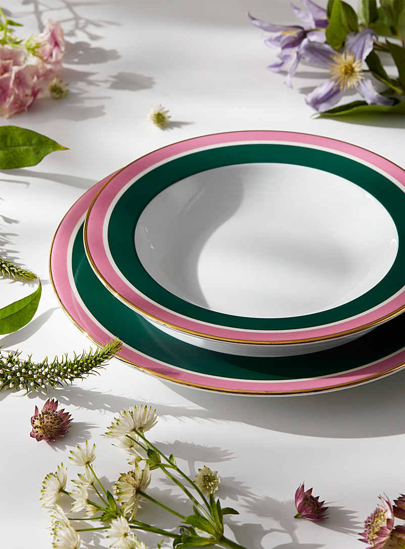 La DoubleJ Patterned Green Rainbow plates Two-piece set for women