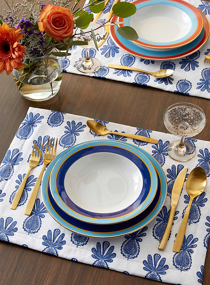 La DoubleJ Patterned Blue Rainbow plates Two-piece set for women