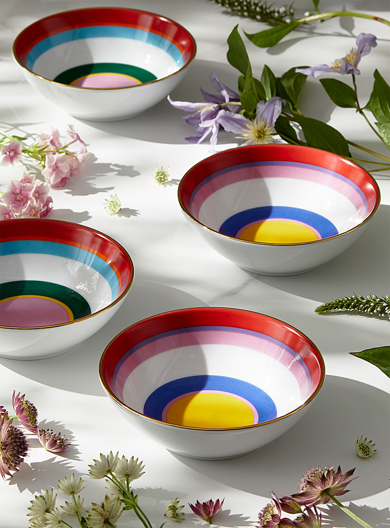 La DoubleJ Assorted Rainbow gelato bowls 4-piece set for women