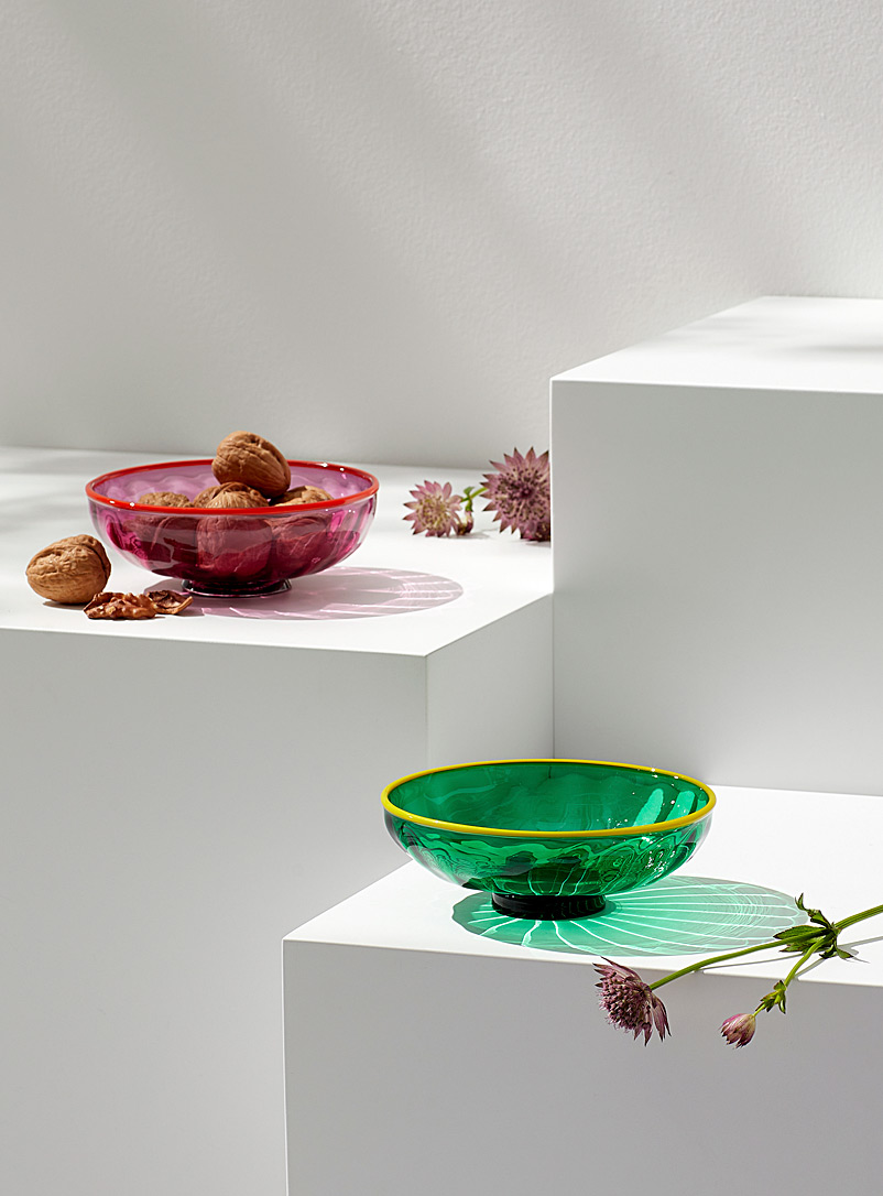La DoubleJ: Les bols colorés en verre de Murano Ensemble de 2 Vert à motifs pour femme