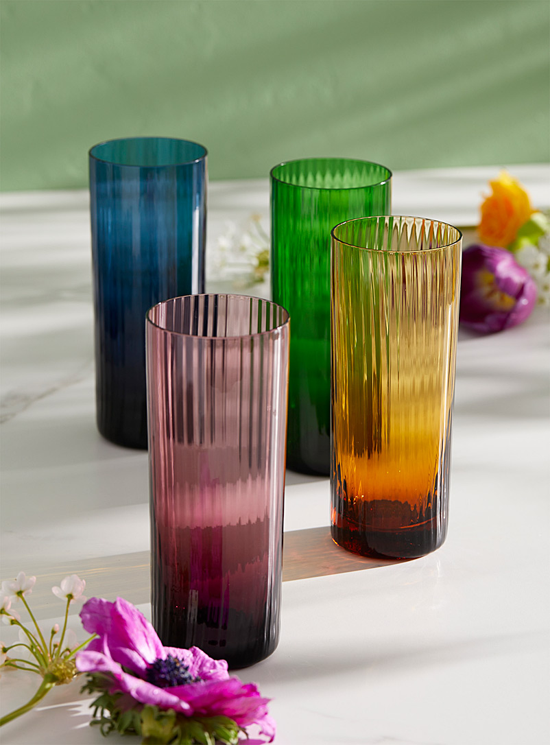 La DoubleJ Assorted Misty Rainbow Mix glasses Set of 4 for women