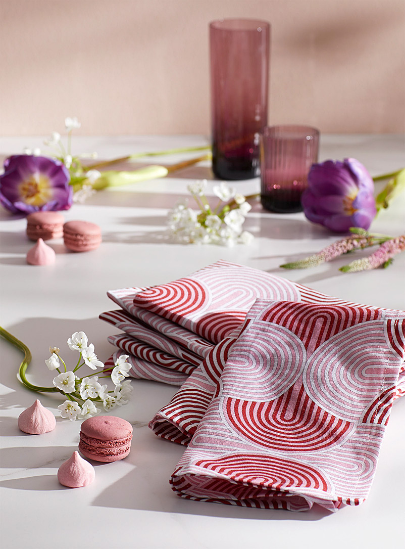 La DoubleJ: Les serviettes de table Slinky Rosso Ensemble de 6 Rouge à motifs pour femme