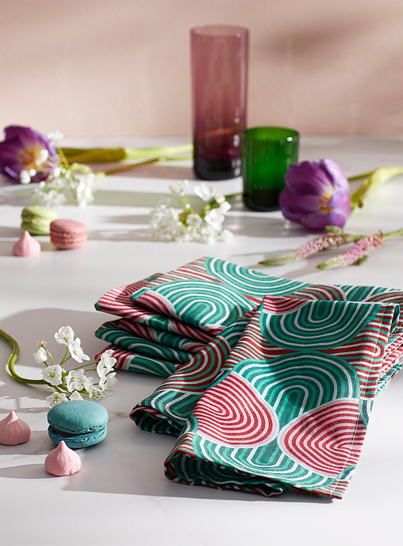 La DoubleJ: Les serviettes de table Slinky Verde Ensemble de 6 Vert à motifs pour femme