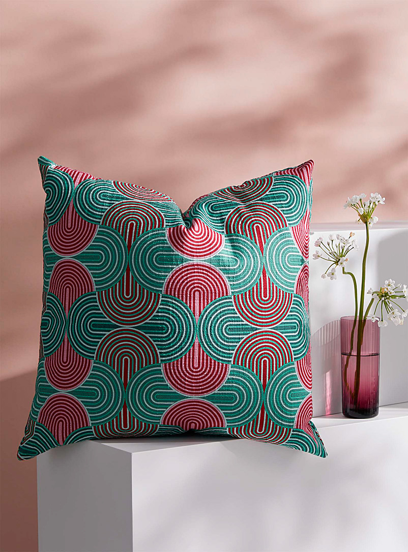 La DoubleJ Patterned Green Slinky Verde cushion 50 x 50 cm for women