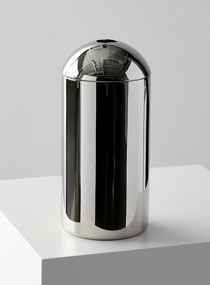 Tom Dixon Silver Brew stainless steel coffee jar for men