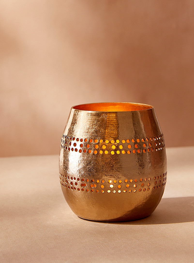Simons Maison Assorted Dotted gold leaf candle holder