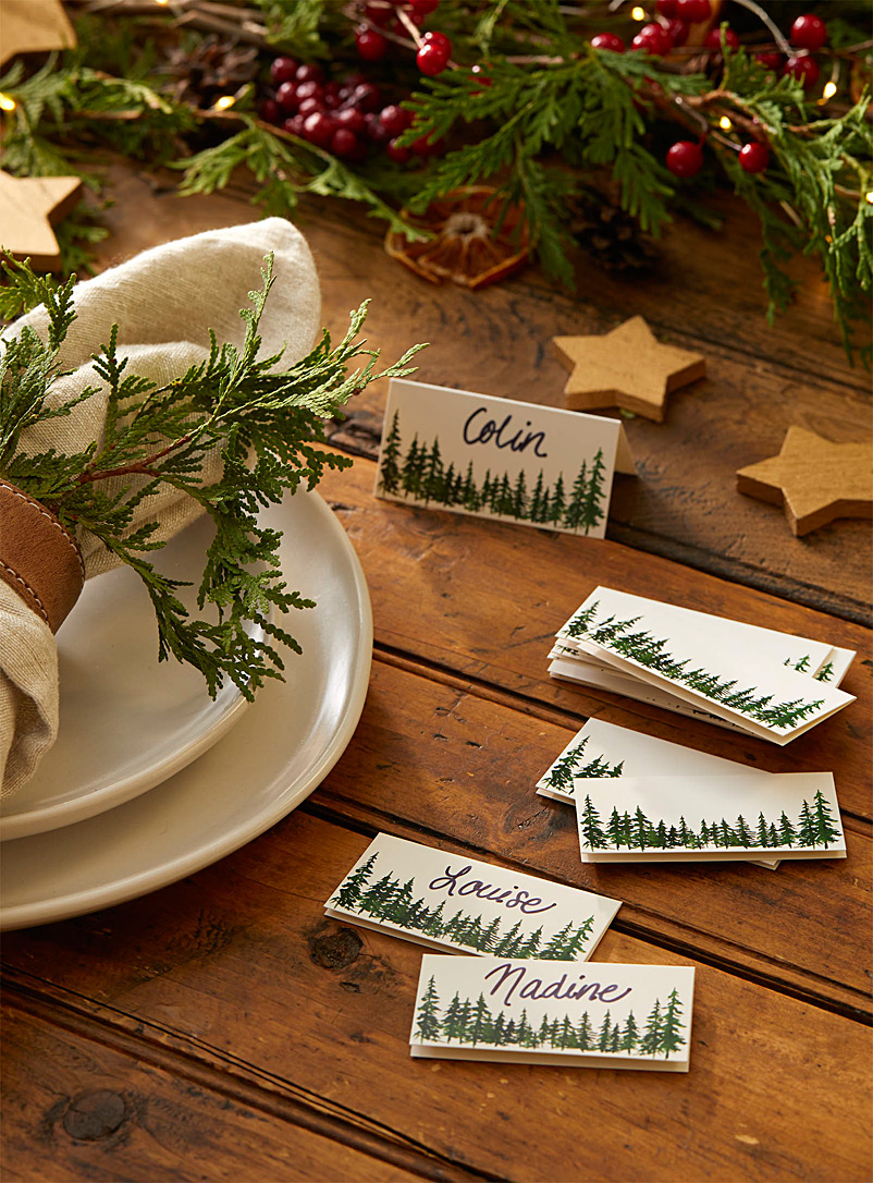Simons Maison Green Boreal forest place cards Set of 12