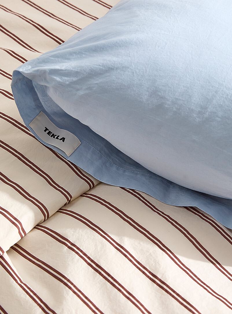 Tekla: Le couvre-oreiller uni percale pur coton biologique Voir nos formats offerts Bleu