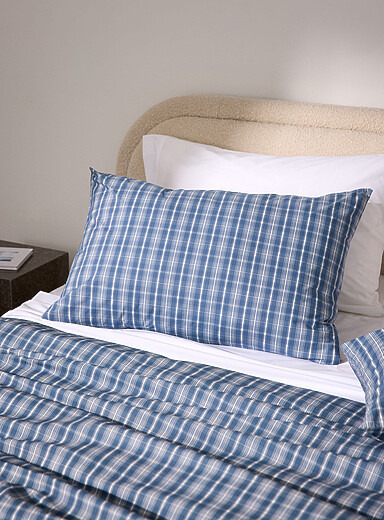 La taie d'oreiller carreaux percale coton biologique Voir nos formats offerts