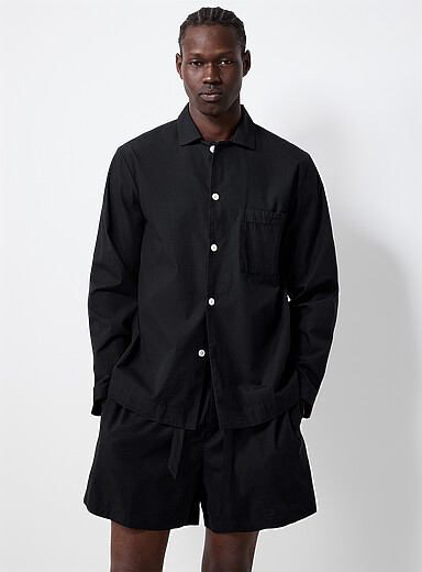 Ink-black poplin shirt