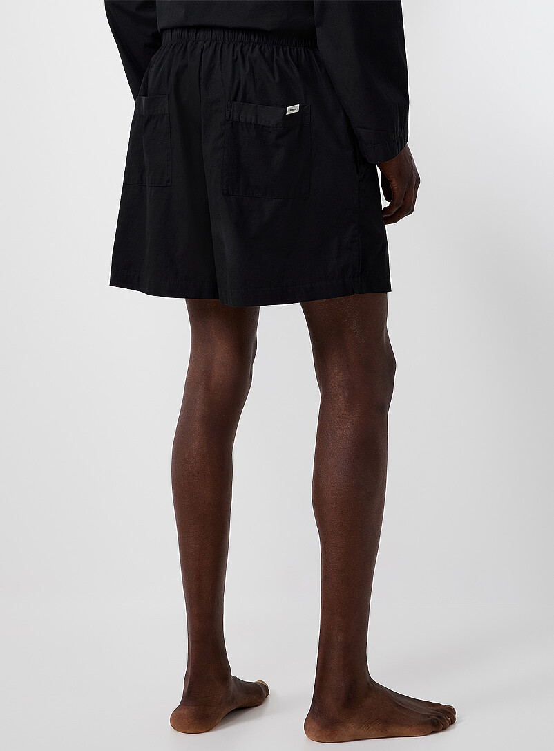 Ink-black poplin pyjama short | Tekla | Shop Men's Pyjamas