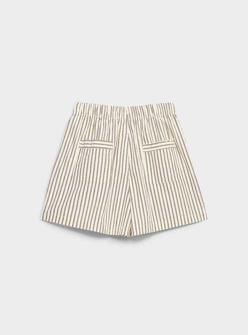 Birkenstock x Tekla: Le short pyjama popeline rayures Hopper Sable pour homme