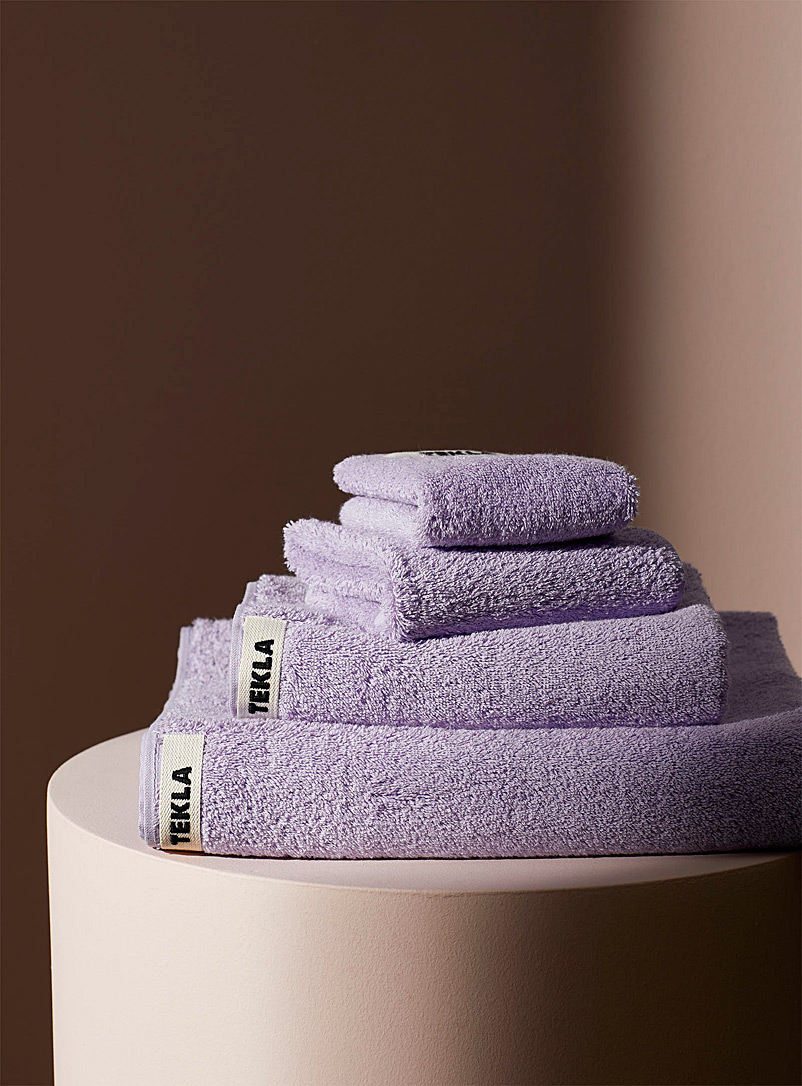 Tekla Lilacs Organic cotton plain towels for women