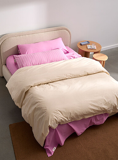 Solid 100% organic cotton percale duvet cover
