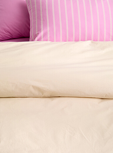Solid 100% organic cotton percale duvet cover