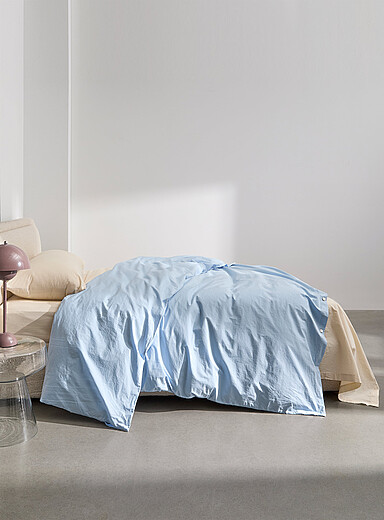Solid 100% organic cotton percale duvet cover