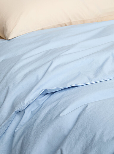 Solid 100% organic cotton percale duvet cover