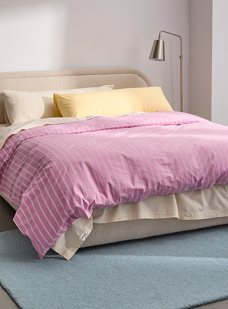 Striped 100% Organic Cotton Percale Duvet Cover