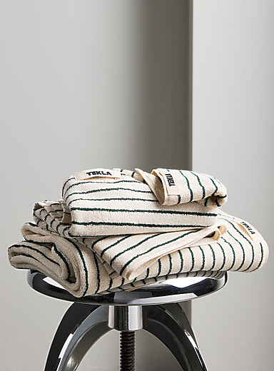 Organic cotton striped bath towel 70 x 140 cm