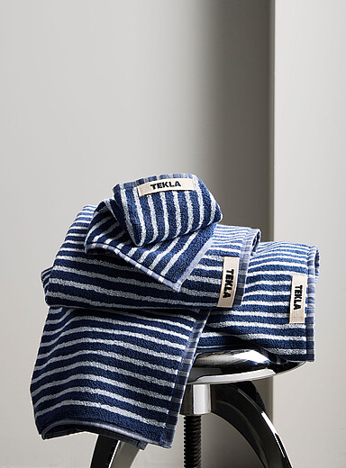 Organic cotton striped bath towel 70 x 140 cm