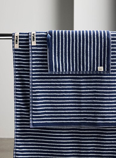 Organic cotton striped bath towel 70 x 140 cm
