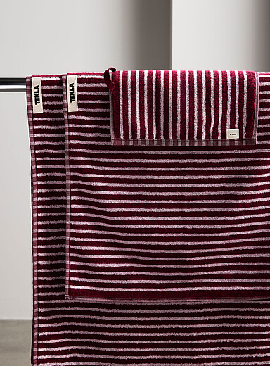 Organic cotton striped bath towel 70 x 140 cm