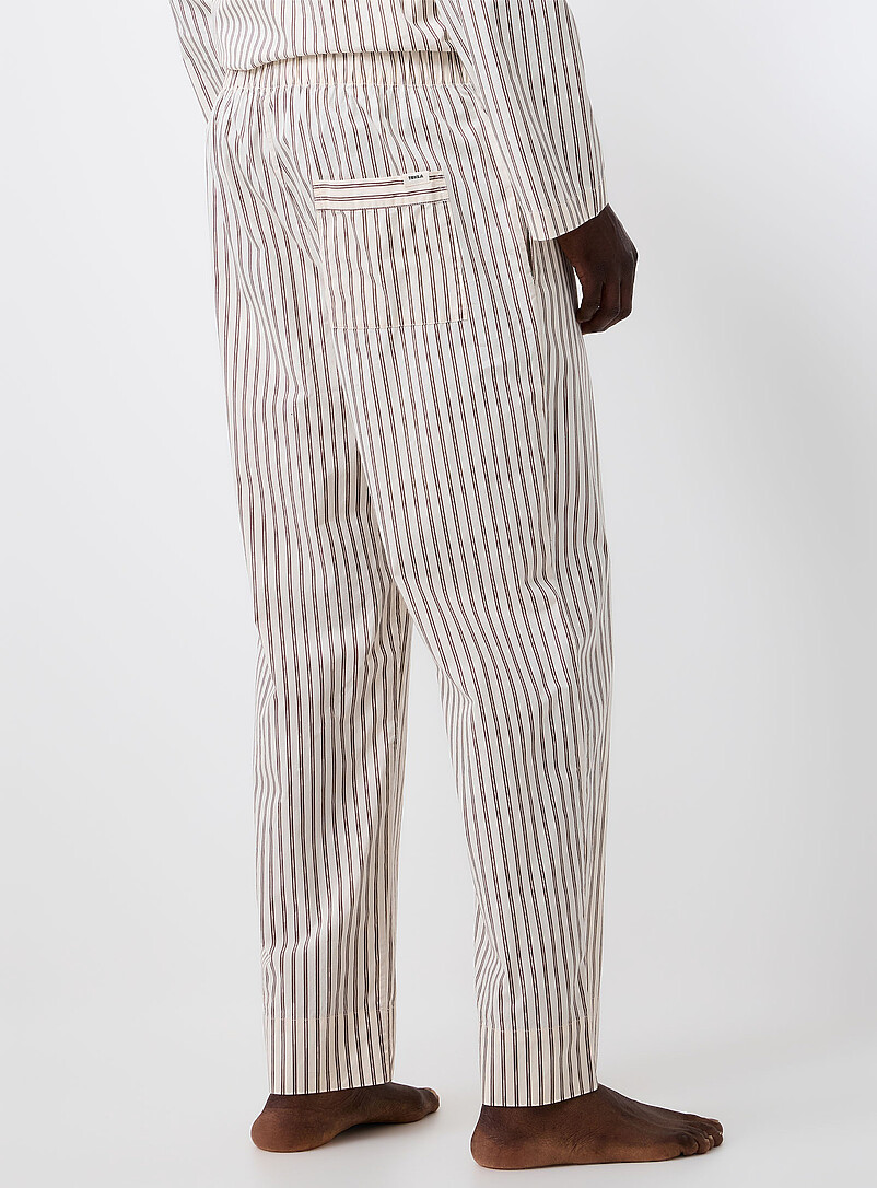 Oatmeal and chocolate striped poplin pyjama pant product image 3