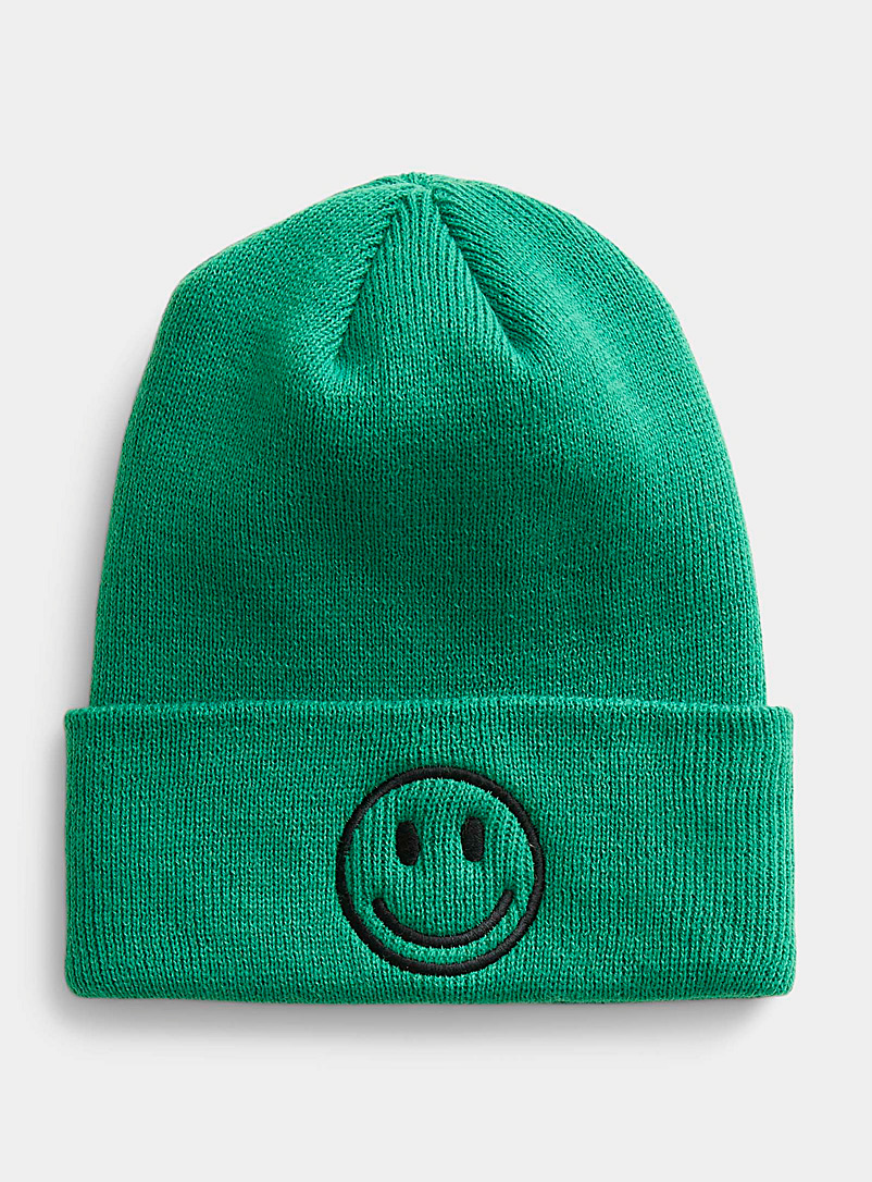 Simons Kelly Green Smiley face tuque for women