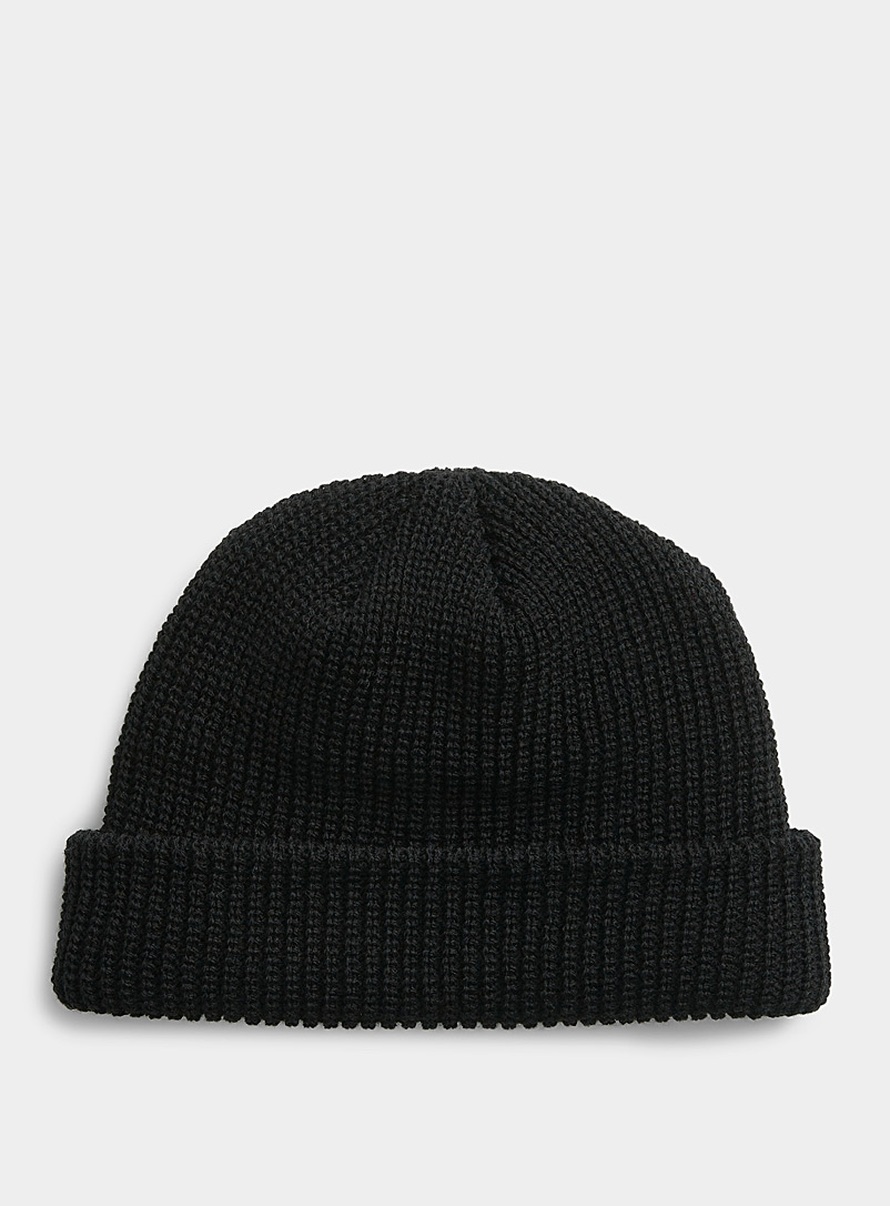Djab Black Cuffed docker tuque Made in Canada for men