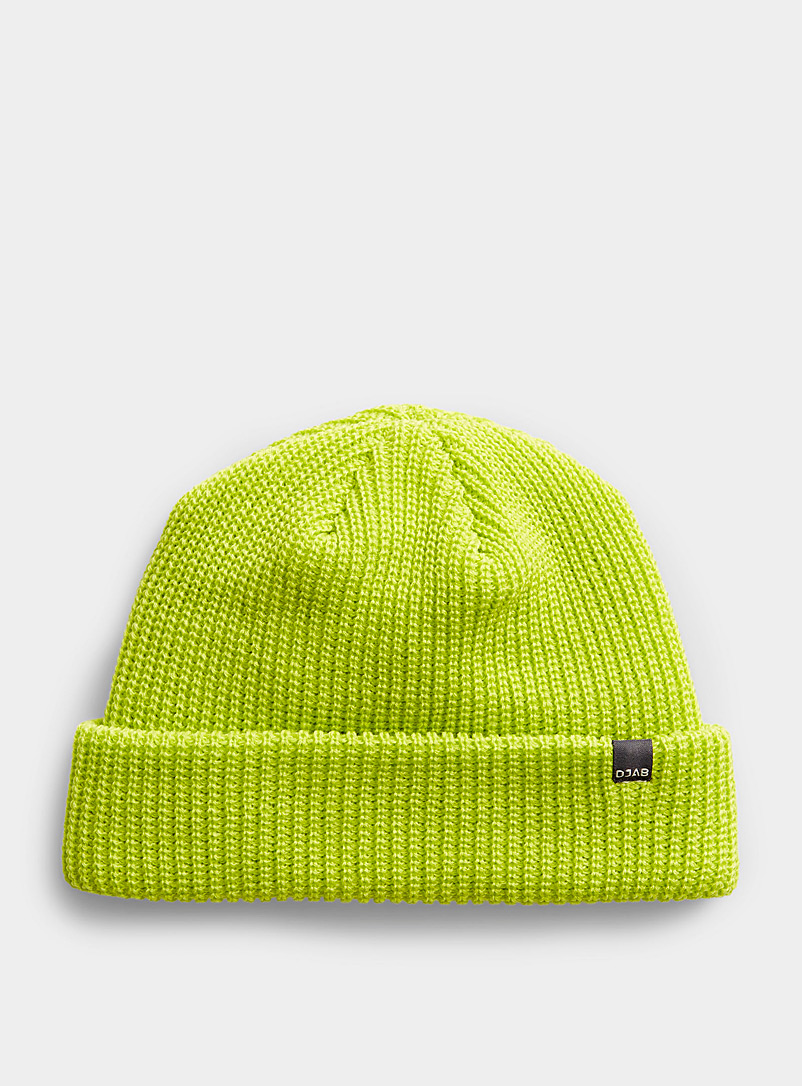 Djab Bright Yellow Cuffed docker tuque Made in Canada for men