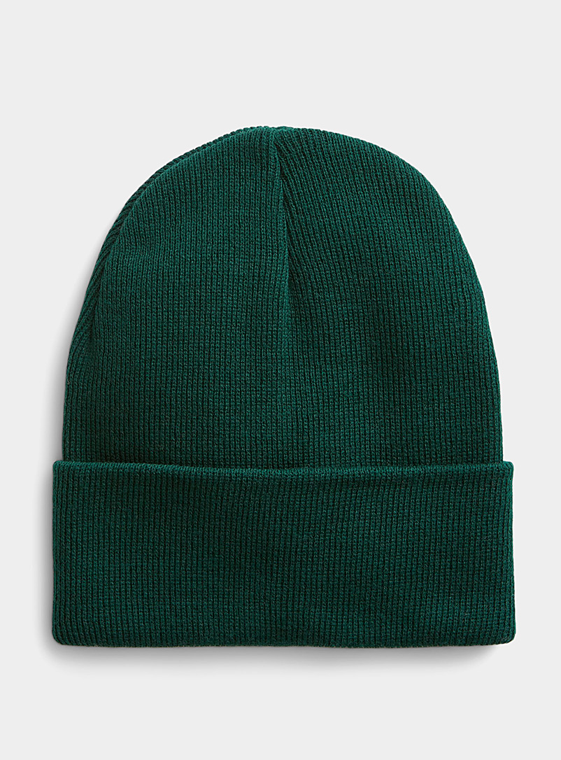 Le 31 Green Colourful ribbed tuque for men