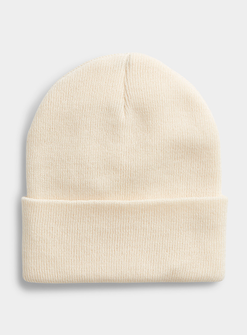 Le 31 Beige Colourful ribbed tuque for men