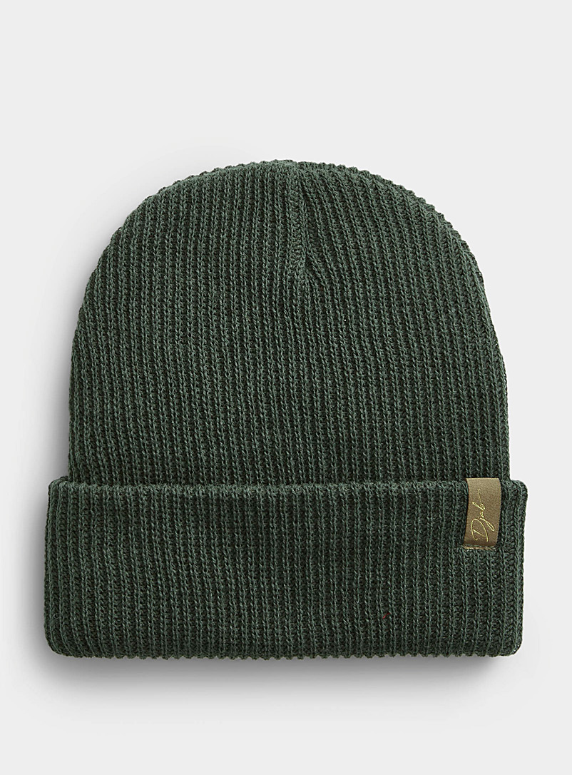 Djab Green Ribbed cuff tuque Made in Canada for men