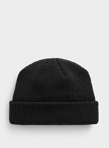 Djab Black Cuffed docker tuque <b>Made in Canada</b> for men