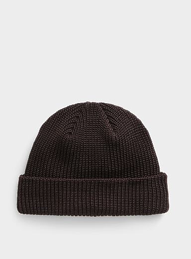Djab Chocolate/Espresso Cuffed docker tuque <b>Made in Canada</b> for men