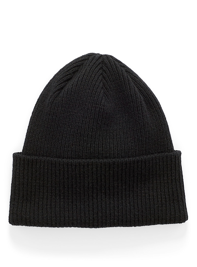Simons Black Recycled cashmere and wool tuque for women