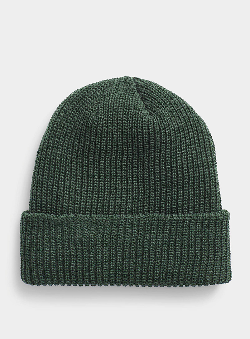 Simons Green Solid-colour ribbed tuque for women