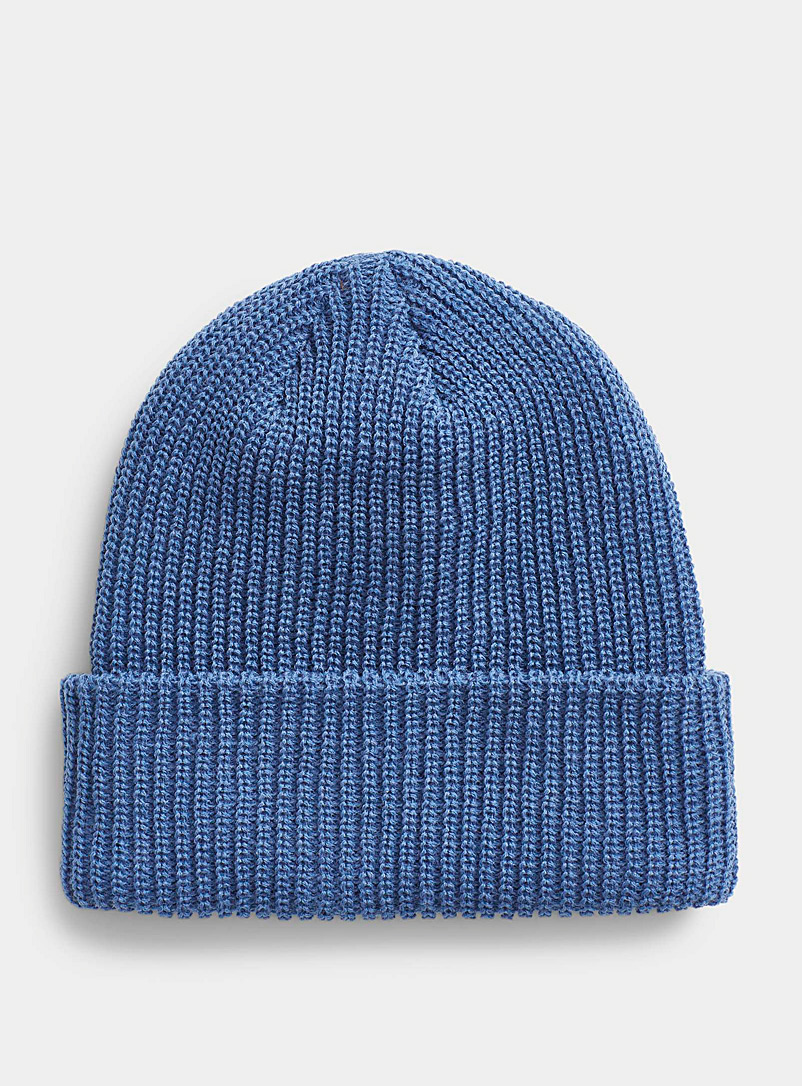 Simons Blue Solid-colour ribbed tuque for women