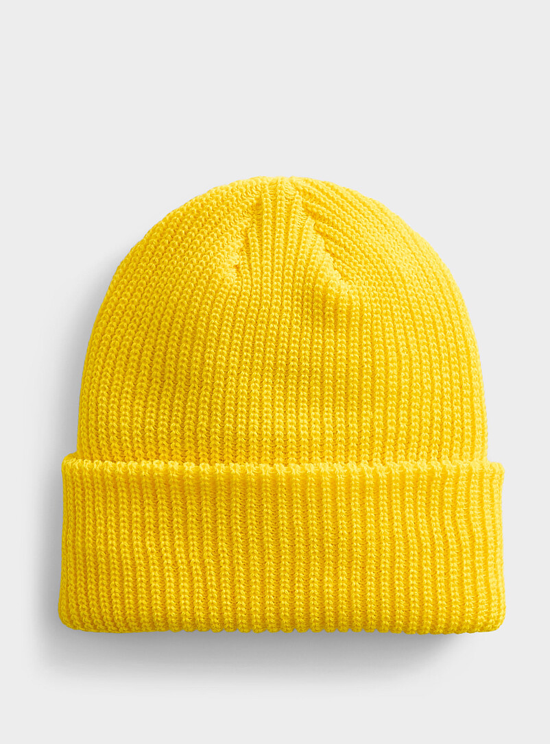 Simons Fuchsia Solid-colour ribbed tuque for women