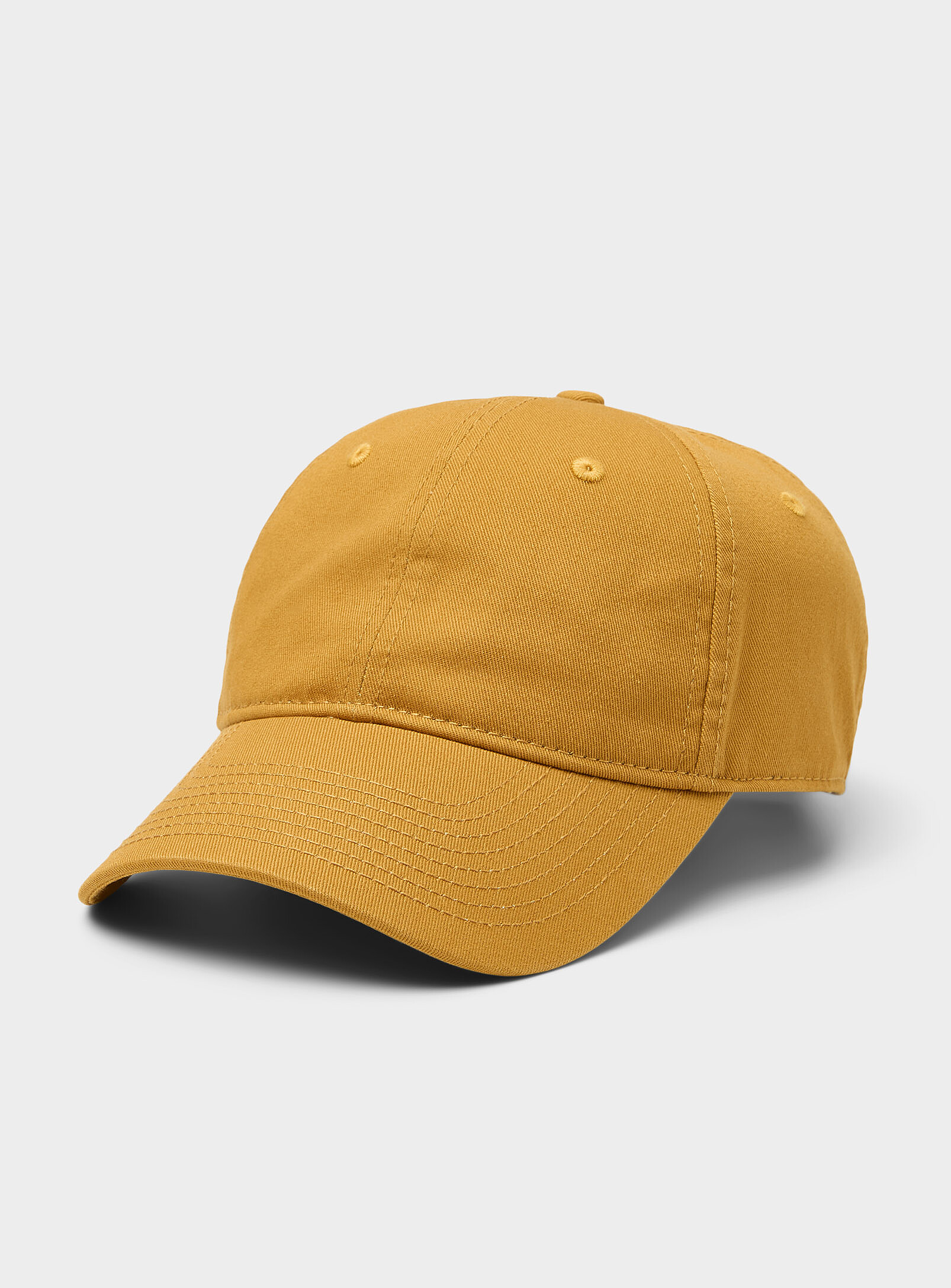 Simon's Solid Baseball Cap In Yellow