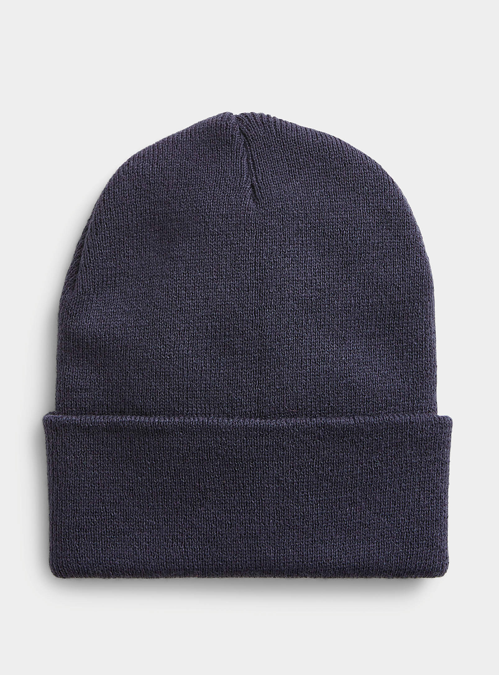 Le 31 Colourful Ribbed Tuque In Dark Blue