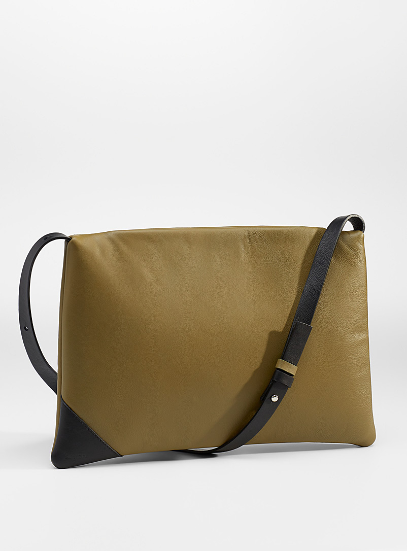 Arron Mossy Green Leather shoulder bag for women